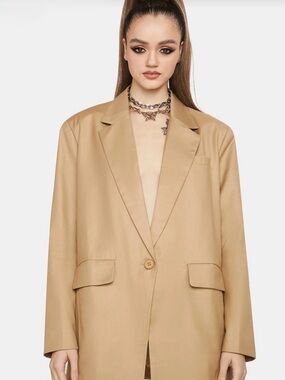 Lioness Women's Khaki Single-Button Blazer